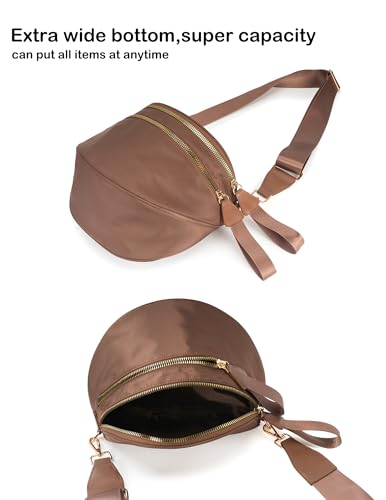 Image of FEIBOON Spacious Nylon Crossbody Bag Bum Bag Handbags Wallets Purses Trendy Shoulder Bag for Women