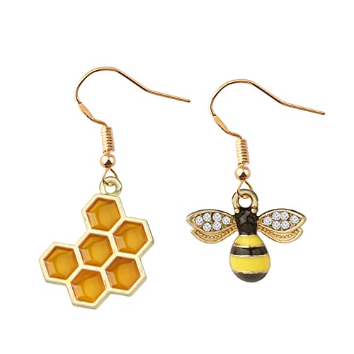 BAUNA Honey Bee Gifts for Bee Lovers Jewelry Honeycomb and Bee Earrings for Animal Insect Nature Lover Sweetly Gift