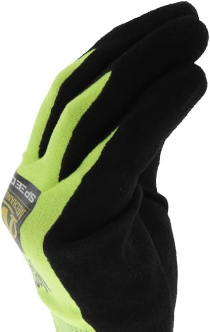 Mechanix Wear Hi-Viz SpeedKnit Utility Work Gloves - High-Visibility Coated-Knit Work Gloves - Abrasion Resistant - Oil-Resistant Micro Foam Grip - Machine Washable - Yellow - Small/Medium - 12 Pack