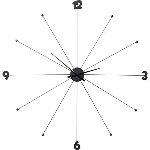 Kare Design Wanduhr Like Umbrella Black, moderne XXL Dekouhr, chrom/schwarz, Designwanduhr, (H/B/T) 100x100x6cm