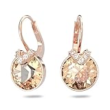 【スワロフスキー】Bella V ドロップピアス, ラウンドカット, ゴールド系, ローズゴールドトーン・プレーティング[正規輸入品]