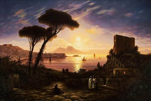 Cadeaux de Noël peinture Ivan Aivazovsky La Baie de Naples toile murale