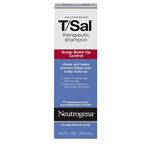 Neutrogena T/Sal Therapeutic Shampoo for Scalp Build-Up Control with Salicylic Acid, Scalp Treatment for Dandruff, Scalp Psoriasis & Seborrheic Dermatitis Relief, 4.5 fl. oz (Pack of 2)