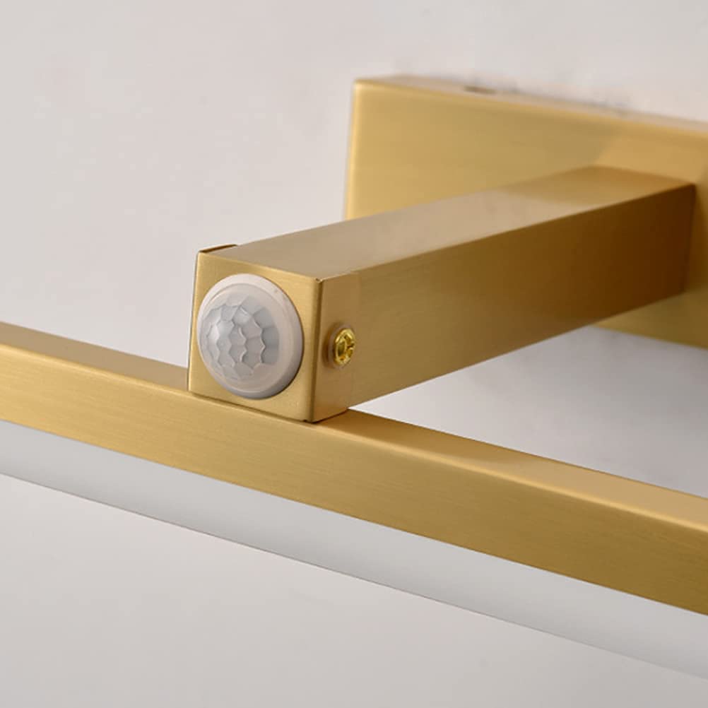 Luz de Espejo de baño con Interruptor y Sensor de Movimiento Luz LED para gabinete Lámpara de Pared de latón Tocador Lámpara de Espejo Luz Neutra 4000K 16W / 73CM (7W / 33CM) Interesante