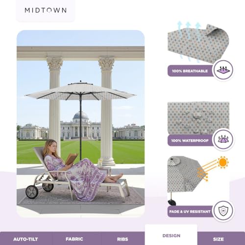 Image of Midtown Umbrellas Push and Pop - 8 Ft Patio Umbrella, Infused Gem Canopy