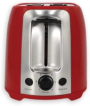 Miniatura 3 de EUROSTAR ET751R - Tostadora de ranura ancha Cool Touch de 2 rebanadas, color rojo