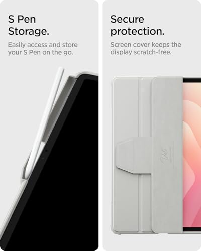 Image of Spigen for Galaxy Tab S11 Case (2025), Ultra Hybrid Pro Protective Tri-Fold Cover with Transparent Back and S Pen Holder, 11 Inch, Gray