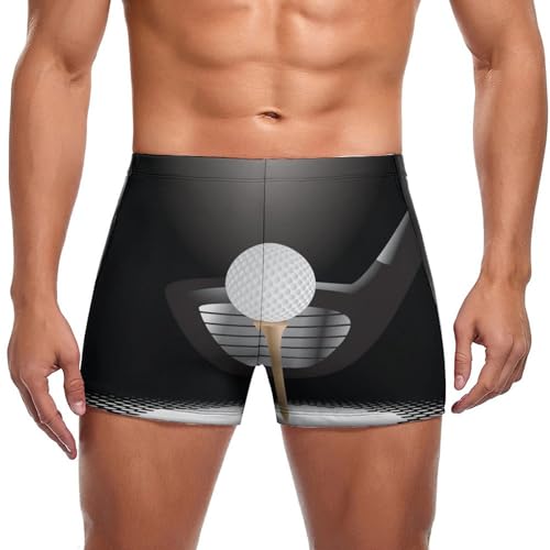 Short de bain homme avec motif balle de golf et cordon ajustable pour la plage