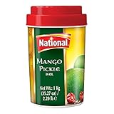 National Foods Mango Pickle 35.27 oz (1000g) Sour & Spicy Traditional South Asian Relish | Zesty & Tangy Aam Ka Achaar | Plastic Jar