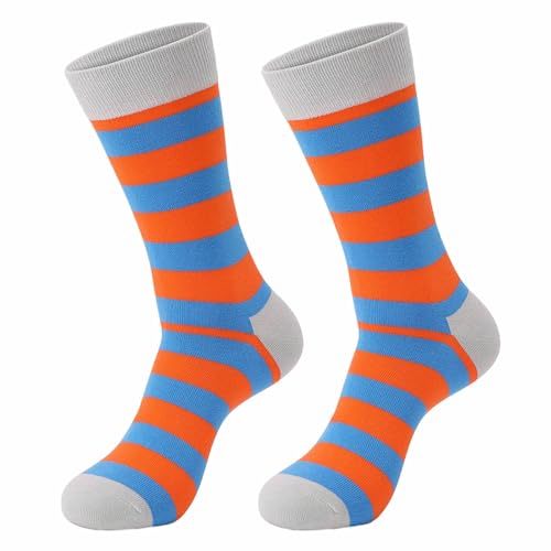 3 pairs - men's long tube plus size striped personality autumn and winter socks