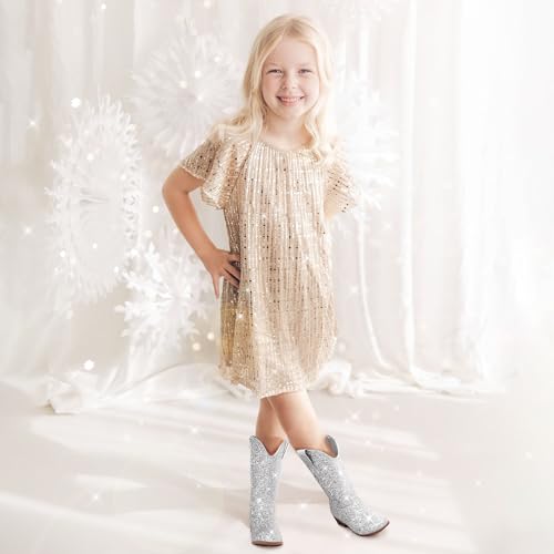 Glitter Girls Cowgirl Boots Sparkly Cowboy Dress Boots For Toddler To Big Kid Mid Calf Pointed Toe Party Birthday Horse Riding4