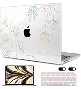 MEEgoodo for MacBook Air M2 Case 2022 Release A2681 M2 Chip, Clear Case for MacBook Air 13.6 inch...
