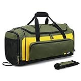 MIER Large Gym Bag for Men Sports Duffle Bag with Shoe Compartment 60L Lightweight Duffel Bags for Workout Fitness Travel, Green