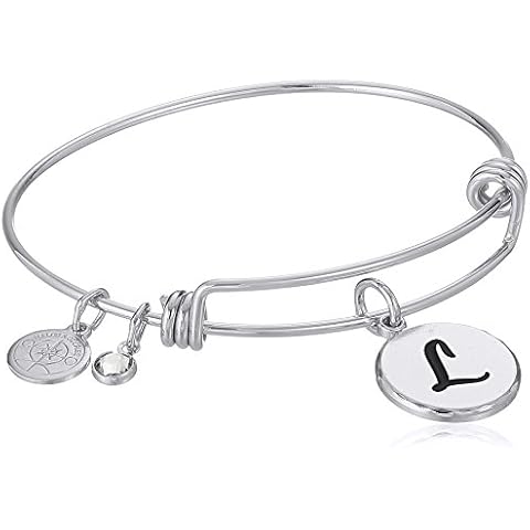 Halos & Glories, Initial L Shiny Silver Bangle Bracelet Cover