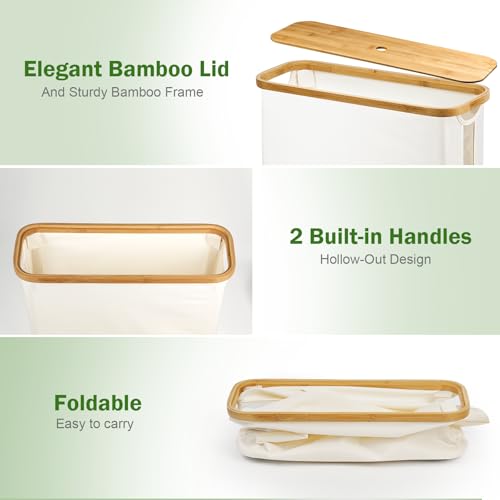 Vathery TOILET PAPER BASKET Bamboo Toilet Paper Storage - The Ultimate Bathroom Organizer With Bamboo Lid, Large Toilet Paper Holder thumb #3