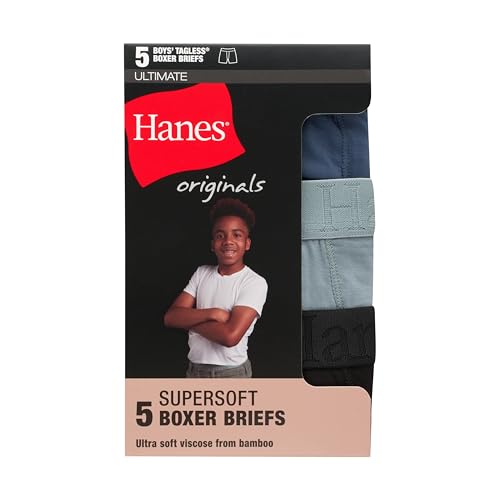 Hanes BUO2B5 Ultimate Big Hanes Originals Ultimate Supersoft Boys' Boxer Brief Underwear thumb #2