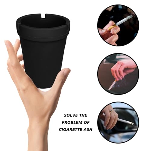 Image of BEYPOVK Car Ashtray with Lid, Smokeless Ashtrays for Car Cup Holder Smell Proof, Automotive Interior Accessories Portable Cigarette Ash Tray for Indoor Home Office Outdoor Car Truck SUV (Black)