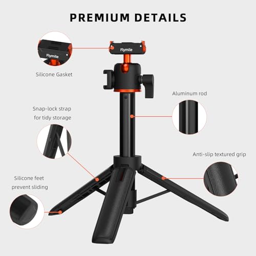 Image of BRDRC Action 5 Pro Tripod Accessories, 21 inch Extension Rod Mini Table Desk Selfie Stick Portable Handle Grip Quick Release Stand with Cold Shoe for DJI Osmo Action 5 Pro 4 3 Camera