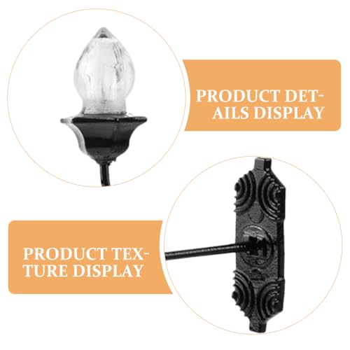 Image of Housoutil Dollhouse Miniature Wall Sconces, 5PCS Dollhouse LED Wall Lamp, ABS Mini Decor Lamp,Black Decor Outdoor Lights Sand Table Lighting Toy for DIY Living Room Mini Toy Models