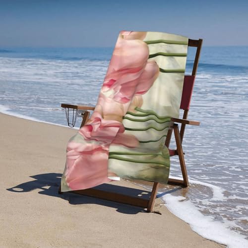 Serviette de bain microfibre absorbante drap douche tulipes