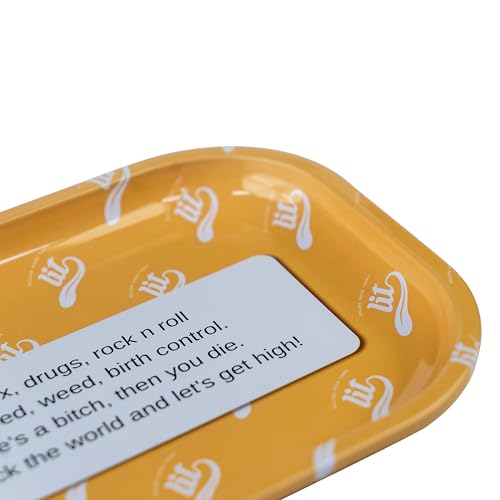 Image of LIT Metal Rolling Tray (Yellow Edition) for Cigarette, Smoking Ash Bowl, Smoke Tray, Size 18x14cm (LITAF Accessories)