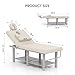 Heavy Duty Wide Stationary Massage Table Metal Frame PU Leather Spa Facial Professional Adjustable Massage Bed with Open-Chest & Headrest for Treatment Physical Therapy Tatoo Salon Equipment (Gray)