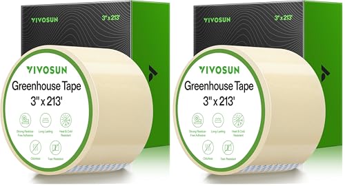 Image of VIVOSUN Greenhouse Repair Tape, 6.3 mil 3 inch x 213' Weatherproof Clear Poly Patch Tape, Heavy Duty Greenhouse Sheeting Coverings Film Tape for Plastic Sheeting and Tents (Pack of 2)