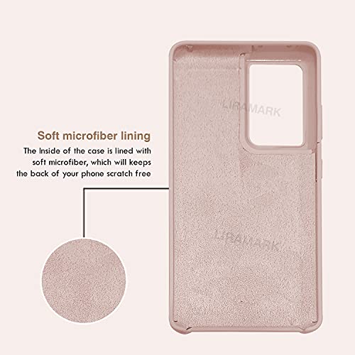 Image of LIRAMARK Liquid Silicone Soft Back Cover Case for Samsung Galaxy S21 Ultra (Pink)