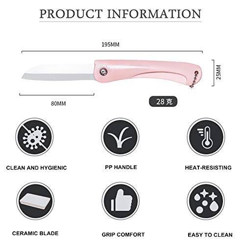 Sdfsx 3Pcs Ceramic Knives Set, Mini Fruit Tools, Ceramic Folding Paring Tools, Fruit Peeler, For Home, Travel, Picnic, Camping, Etc (3 Color) #TOP3