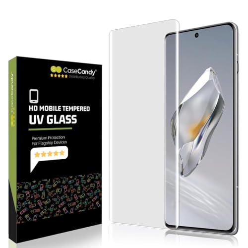 Image of Casecandy - Curved Tempered Glass for OnePlus 12R | UV Tempered Glass Protector Guard for OnePlus 12R - 9H Hardness /HD /Fingerprint Working (Pack 1)