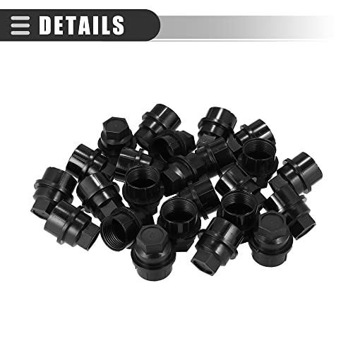 Image of Motoforti Wheel Lug Nut Cover,for GMC Yukon 1992,1995-1998,2003-2007,2009-2010,2012,2014,Plastic,15646250,Black,24 Pcs