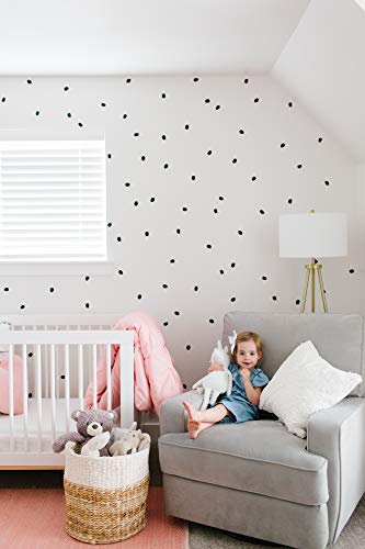 Modern Maxwell Wall Art Decals For Girls Boys Nursery, Bedroom, Living Room “London” Black Dot Room Sticker 168 Pieces #TOP7