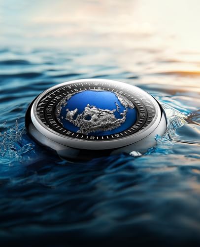 Image of CIGA Design Mechanical Automatic Watch Blue Planet U Series Stainless Steel /Titanium /Ceramics Case Sapphire Crystal Fluororubber /Ceramics Strap Watches Gifts for Men and Women