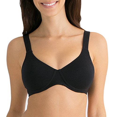 Fruit of the Loom Women's Anti-Gravity Wire-Free Bra Bra, Black, 36C