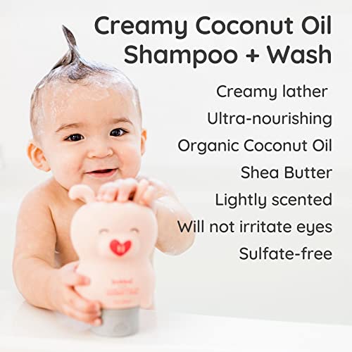 Bubbsi Coconut Oil Shampoo And Hair Conditioner For Kids And Babies | Organic Coconut Oil, Shea Butter | Sulfate-Free | Light, Natural Scent | Nourishes Curly Hair, Dry Hair, And Dry Scalp #TOP5
