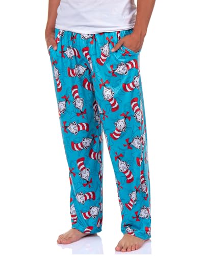 Dr. Seuss PJs Mens Cat In The Hat Expressions All Over Print Pajama Pants