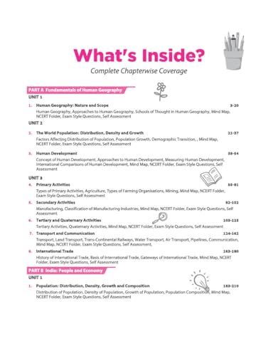 Image of Arihant All in One Geography Class 12 for CBSE Exam 2026-27 | NCERT Based Complete Theory, Practice Exercises, CBQs, A-R, Sample Papers & Mind Maps | Revised Edition as per Syllabus
