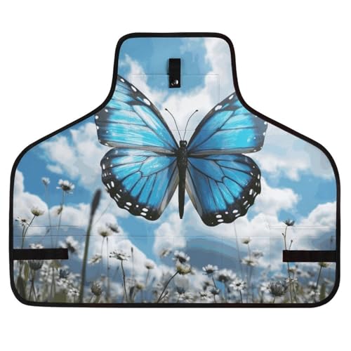 Delantal de trabajo ajustable con 8 bolsillos y diseño mariposa miniatura 1