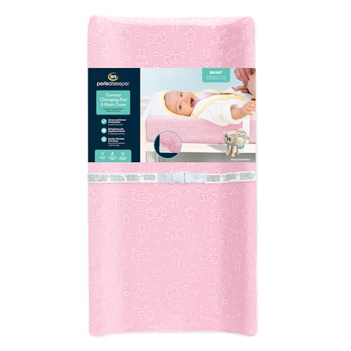 Image of Serta Perfect Sleeper Contoured Changing Pad with Plush Cover, Pink