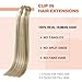 UGOTRAYS Clip in Hair Extensions Real Human Hair - 22 inch 70g Ash Blonde Mixed Bleach Blonde Straight 7pcs Double Weft - 100% Remy Human Hair Extensions #18p613 22inches