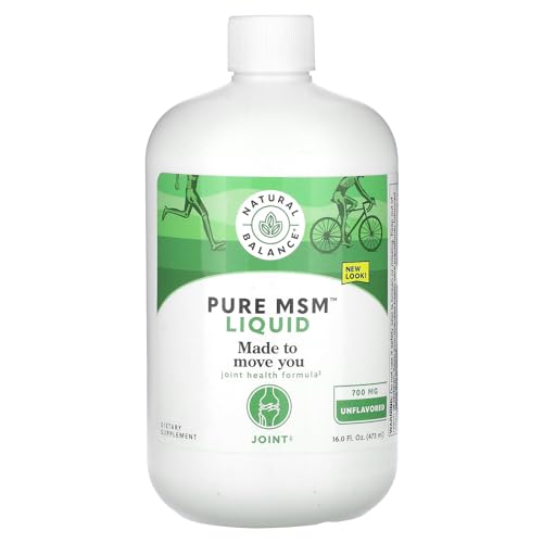 Natural Balance Pure MSM Liquid - 700 mg - Unflavored - Joint Support Supplement - Lab Verified for Purity and Potency - 60-Day Money-Back Guarantee - 48 Servings, 16 Fl. Oz.