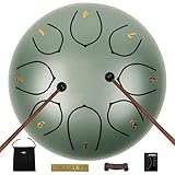 JYTMUS Steel Tongue Drum 8 Notes 6 Inches Steel Drum with Drum Bag, Music Book, Drum Mallets, Mallet Holder and Stickers Tongue Drum for Yoga, Meditation, Prenatal Music Education