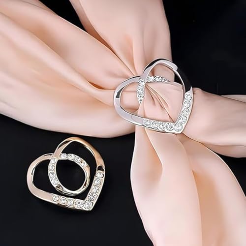 Image of Scarf Ring Clip, Shirt Ties Clips for Women, Cinch Clip to Tighten Clothing, Clothes Clips, Metal Round Circle Ring, Silver