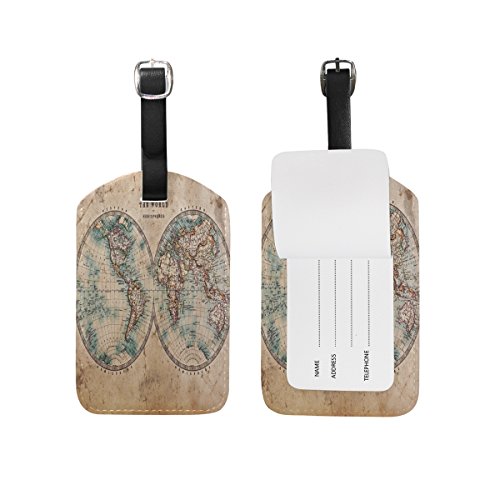 Image of Domoko Old World Map Luggage Tags Travel ID Bag Tag 1 Piece
