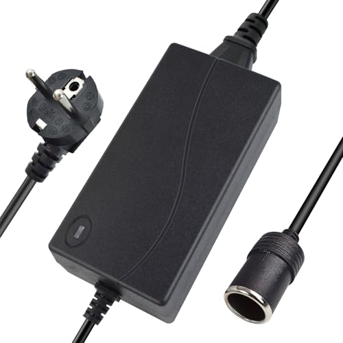 Adaptador Mechero Coche a Enchufe 6A 72W Alimentación de Voiture Transformador 220V a 12V Mechero Convertidor de Corriente para Aspiradora de Coche, Compresores y Frigoríficos Portátiles