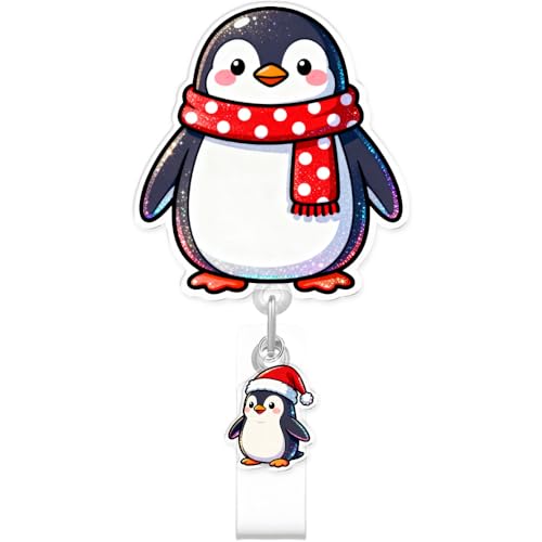 Badge rétractable pingouin mignon, cadeau idéal pour institutrice et fin d'études infirmière