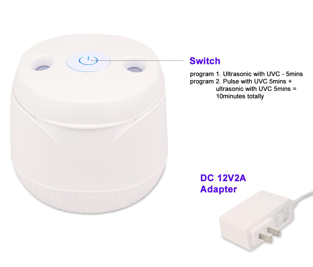 Toplionace Limpiador Ultrasónico Multifuncional Profesional AC 100-240V 200ml 45KHZ Máquina de Limpieza Ultrasónica + Lámpara Esterilizadora UV