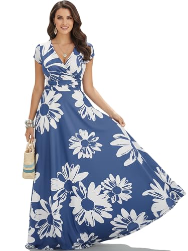 Image of KOH KOH Womens Long Modest Floor Length Flowing Summer Print Maxi Dress