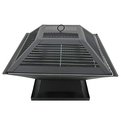 Finderomend 18.5 inch Outdoor Fire Pit Wood Burning Fireplace Patio Firepit Bowl Stove with Spark Screen Waterproof Cover Fire Poker for Camping Fire Picnic Bonfire Backyard