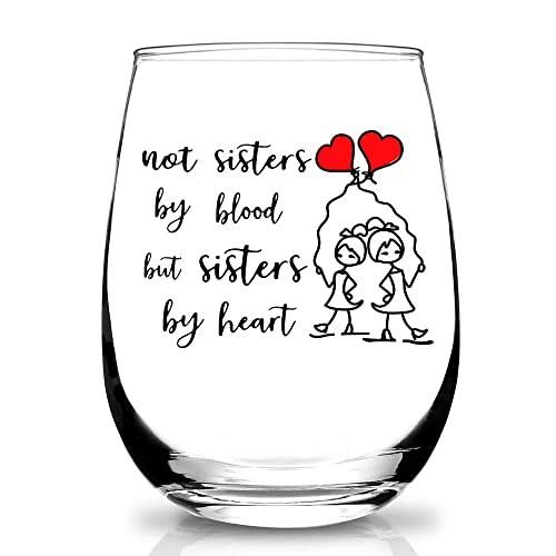 SOCOARZR Sister Gifts from Sisters, Big Siste, Birthday Gift from Sisterr,Women,Mothers Day,Valentines Day,Christmas Gifts for Best Friend,BFF,Soul Women - 15 Ounce Wine Glass